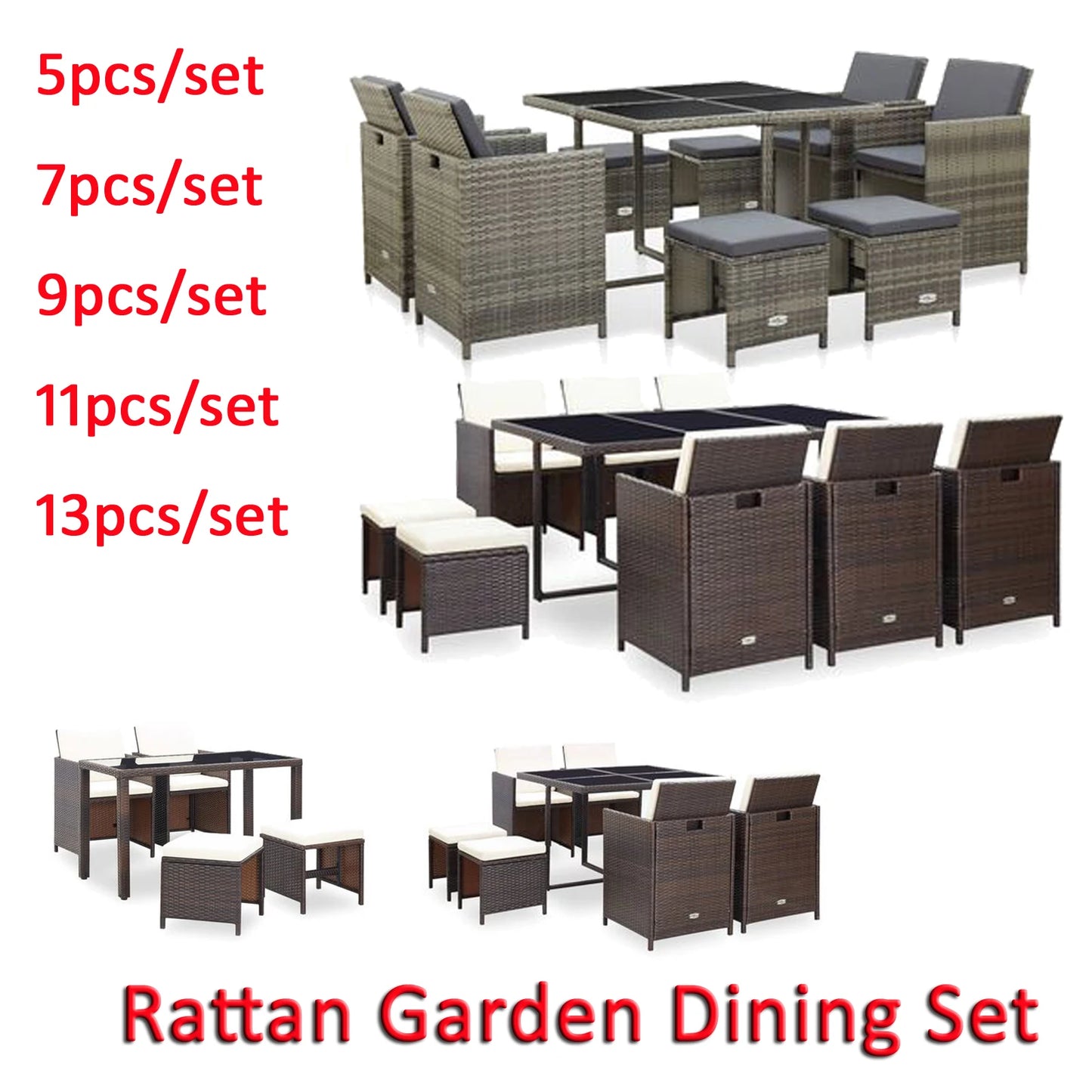 Rattan Cushioned Chairs with Glass Table Furniture