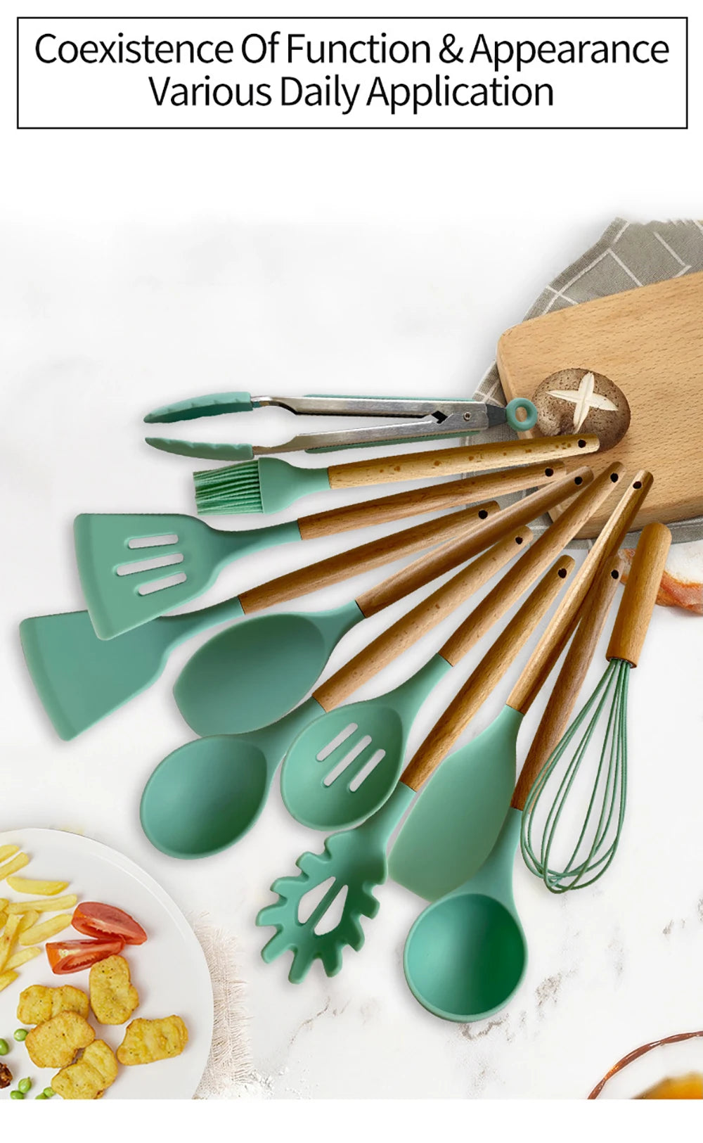 Silicone Kitchenware Cooking Utensils Set Non-stick