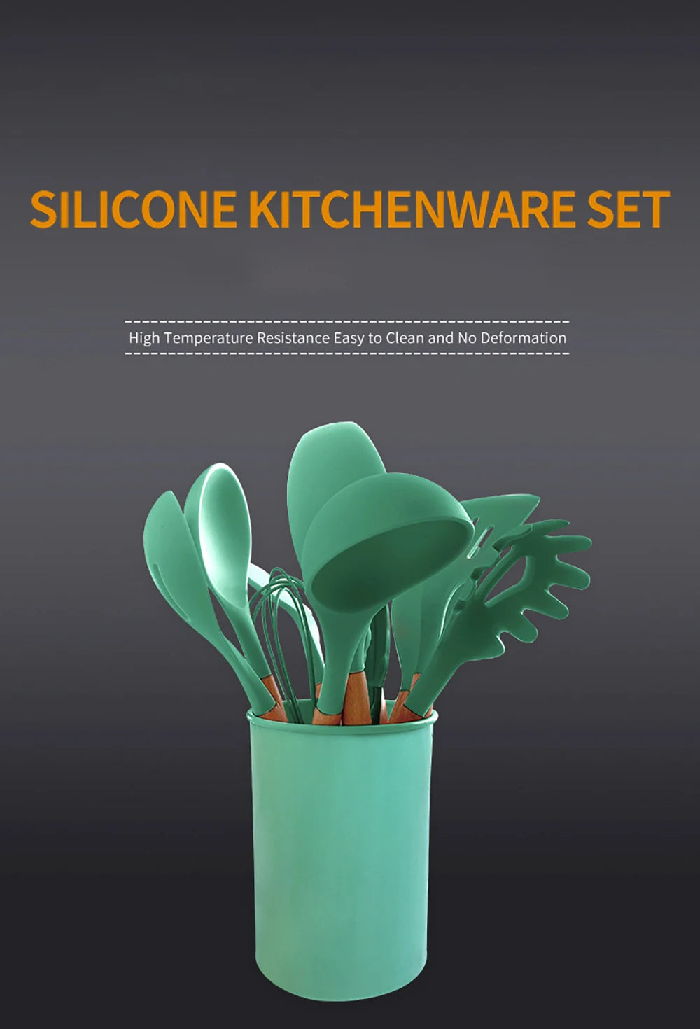 Silicone Kitchenware Cooking Utensils Set Non-stick