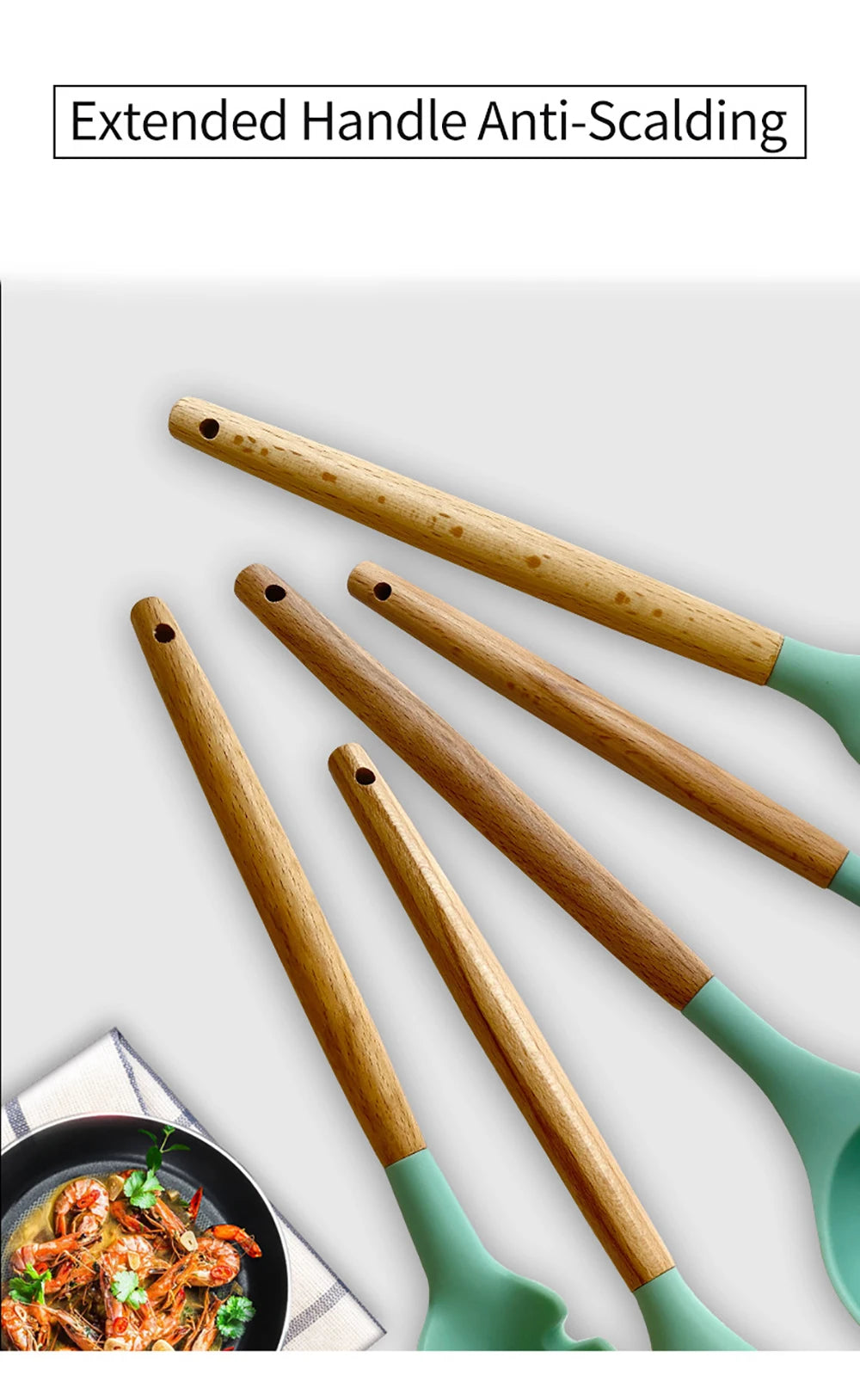 Silicone Kitchenware Cooking Utensils Set Non-stick