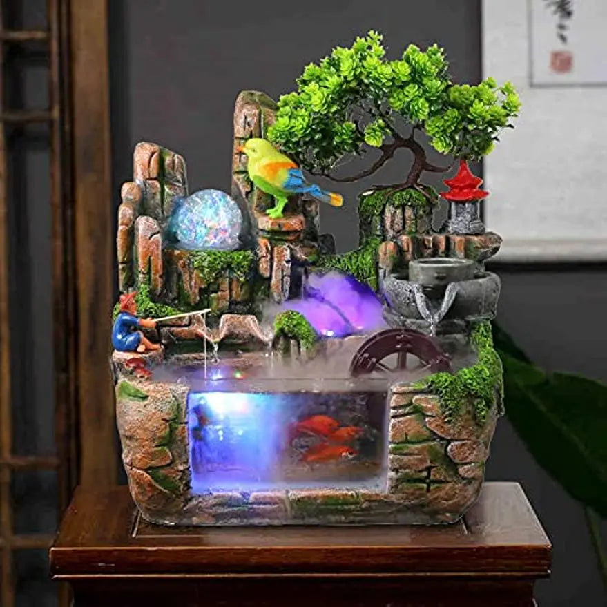 Waterfall Rockery Indoor Relaxation Ornament with Light