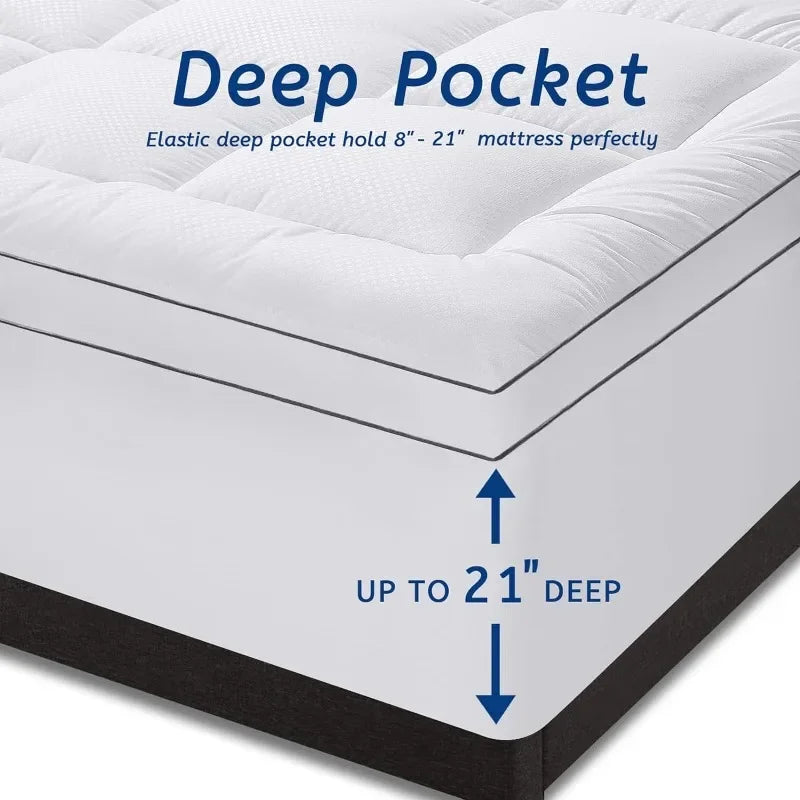 Mattress Topper Cooling Extra Thick Pad Cover