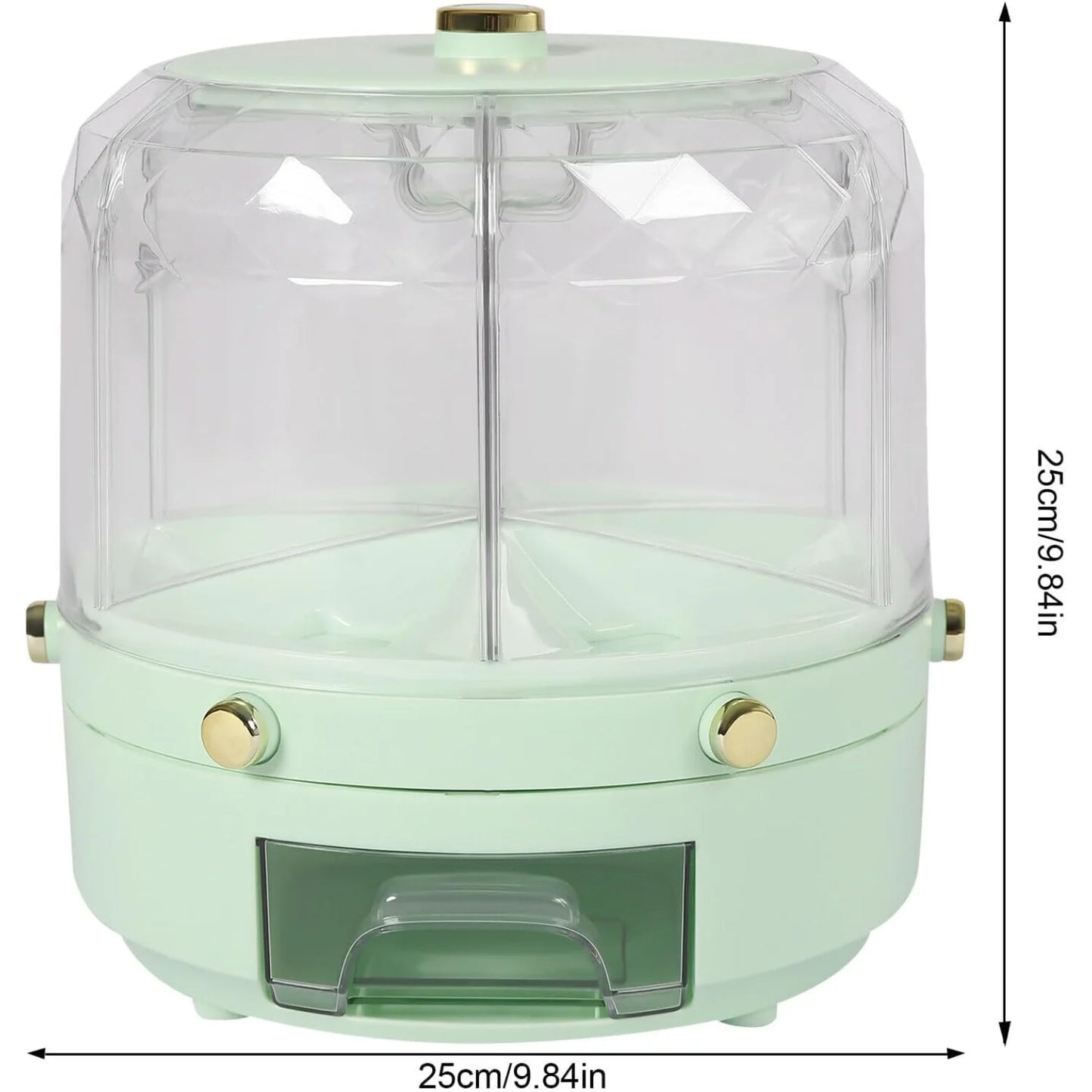 Rotatable 6 Grid Round Rice & Grain Dispenser