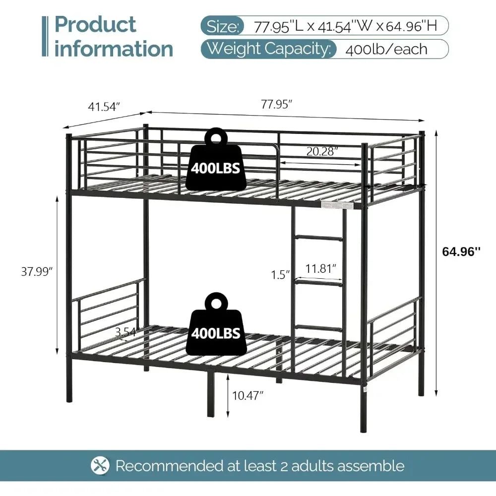 Bunk Bed Twin for Kids, Teens & Adults