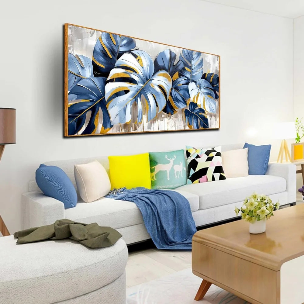 Blue Monstera Wall Art