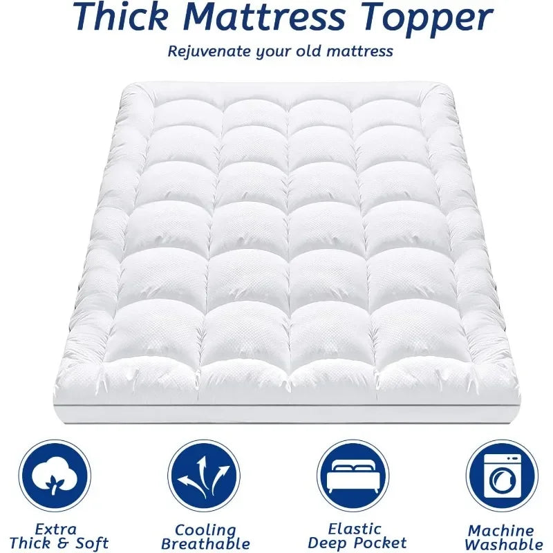 Mattress Topper Cooling Extra Thick Pad Cover