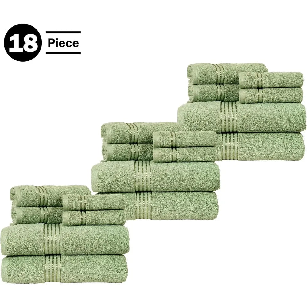 18PC Cotton Towel Set