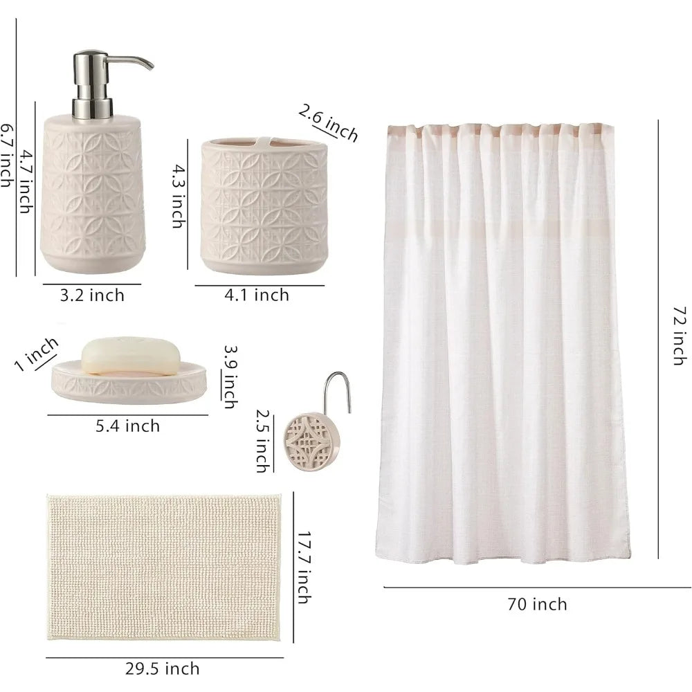 Bathroom Accessories Set, 6 pcs