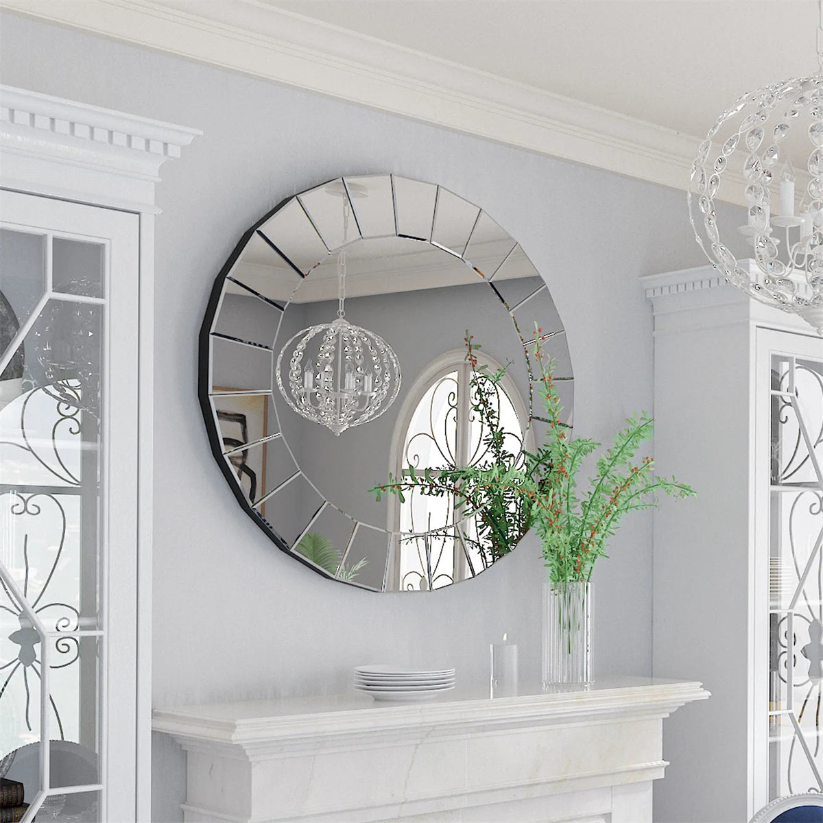 31.5" Large Round Decorative Venetian Ornate Mirrors
