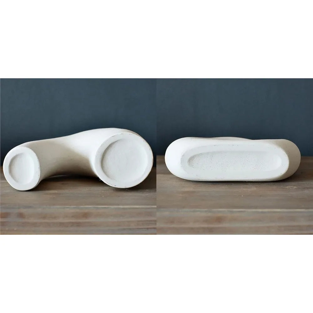 Donut Vase Set of 2 White Ceramic