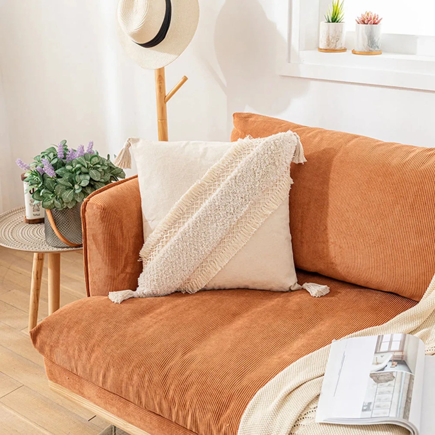 Handmade Beige Pillow Case Cover