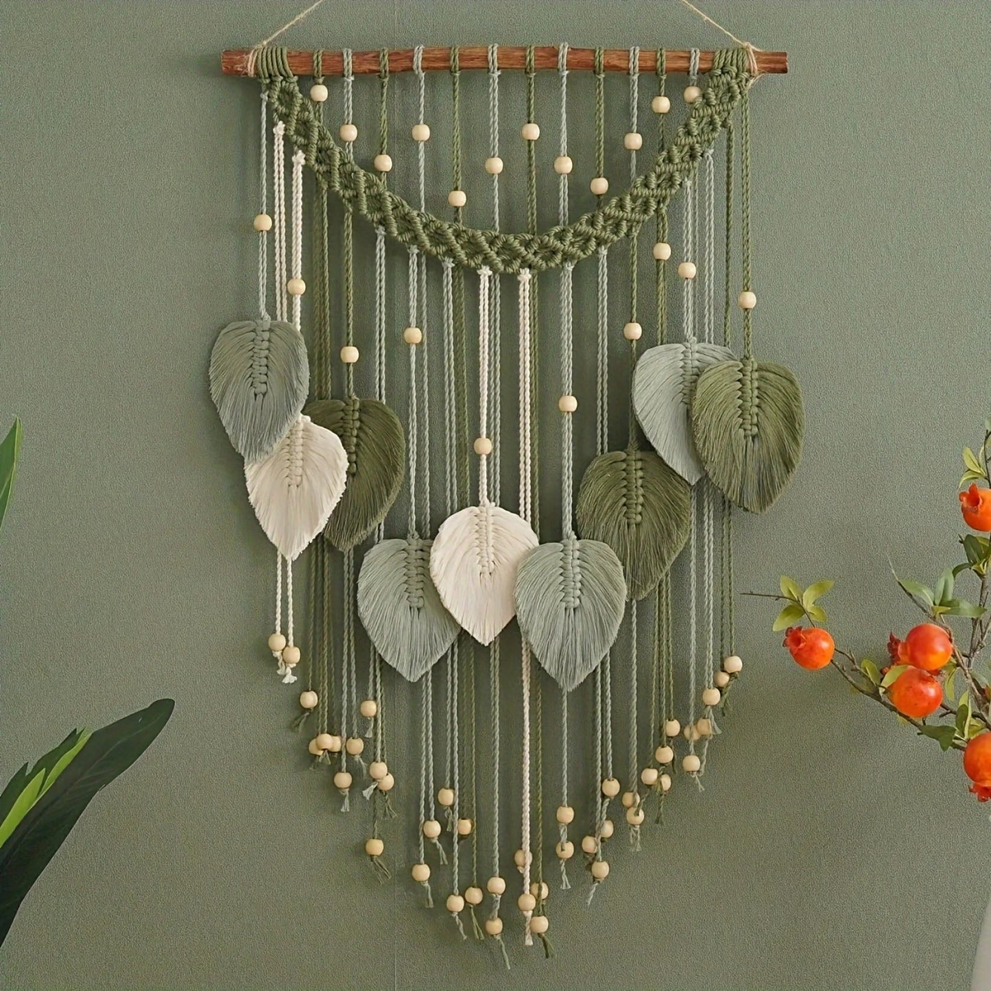 1pc Macrame Leaf Wall Hanging Tapestry