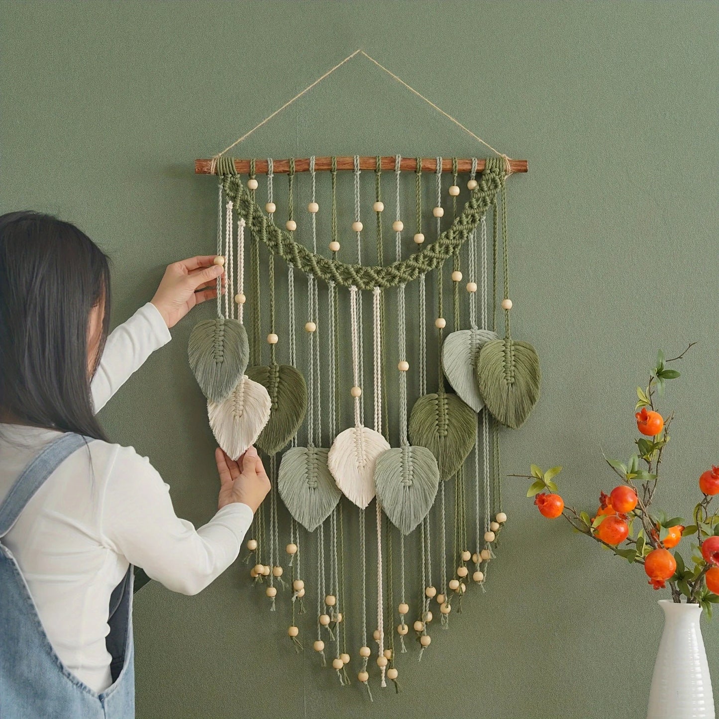 1pc Macrame Leaf Wall Hanging Tapestry