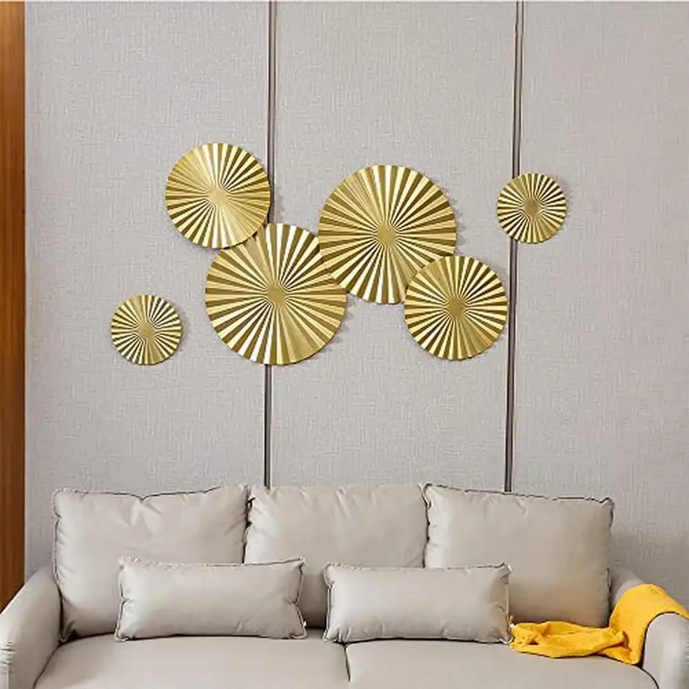 Gold Sunburst Wall Decor Set of 6