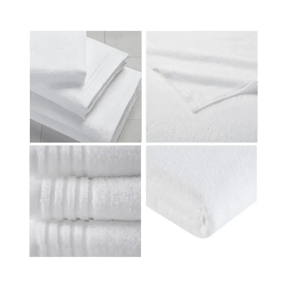 12 PC White 100% Cotton Towel Set