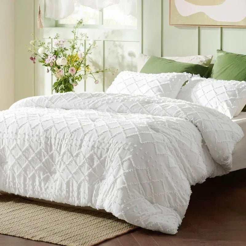 White Queen Boho Farmhouse Comforter Set