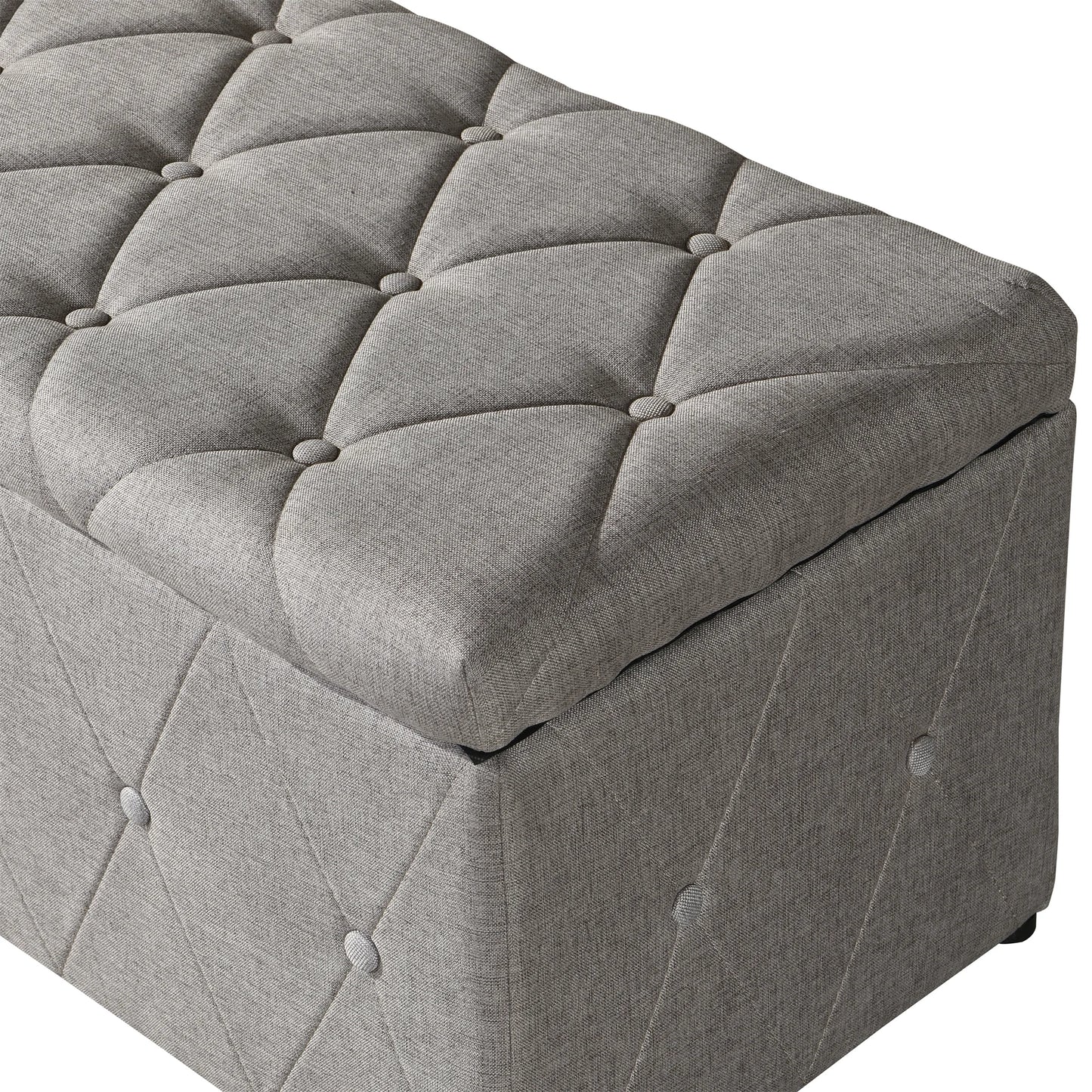 3 Piece Velvet Ottomans with Rectangular Storage