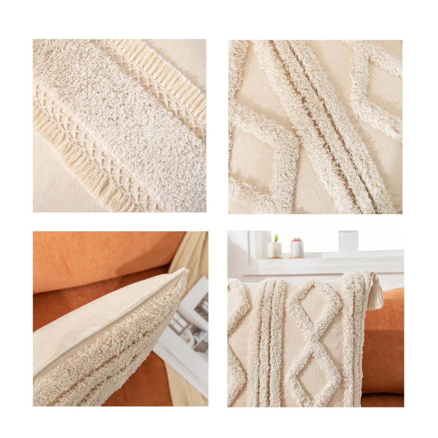 Handmade Beige Pillow Case Cover