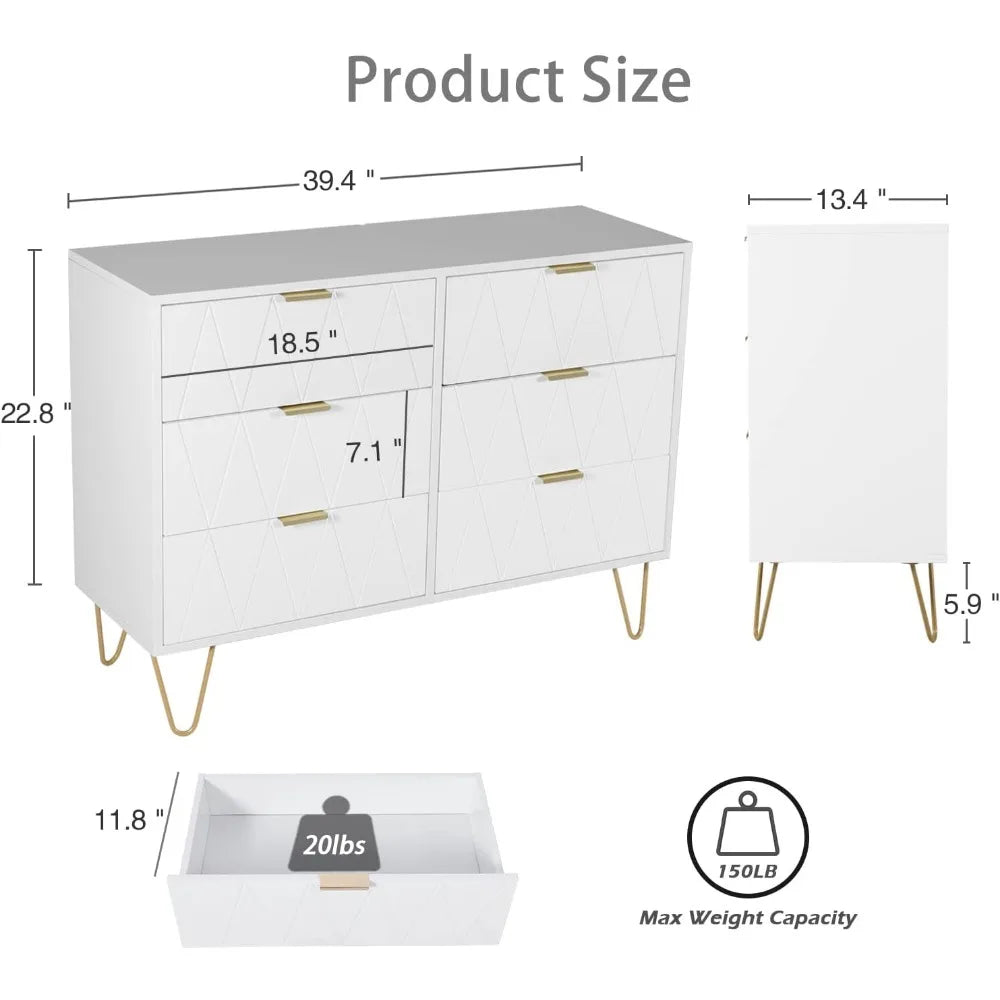 6 Drawer Dresser and 2 Night Stand Sets for Bedroom