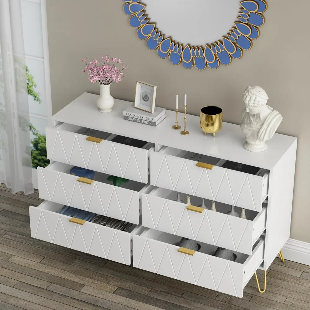 6 Drawer Dresser and 2 Night Stand Sets for Bedroom