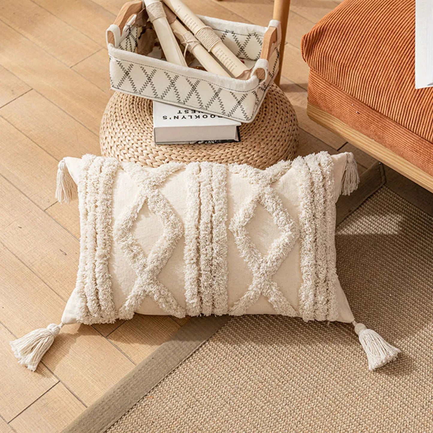 Handmade Beige Pillow Case Cover