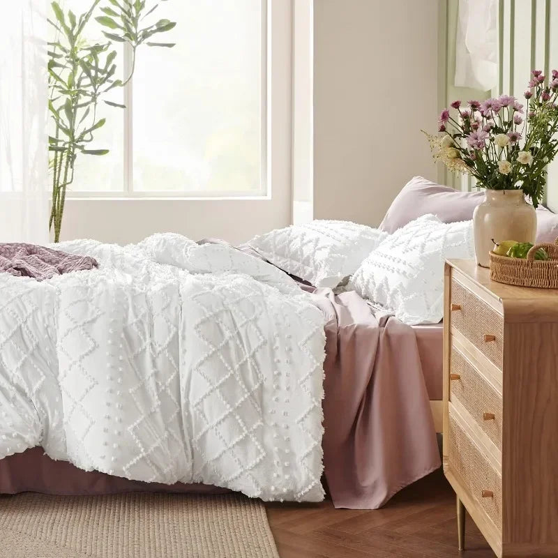 White Queen Boho Farmhouse Comforter Set
