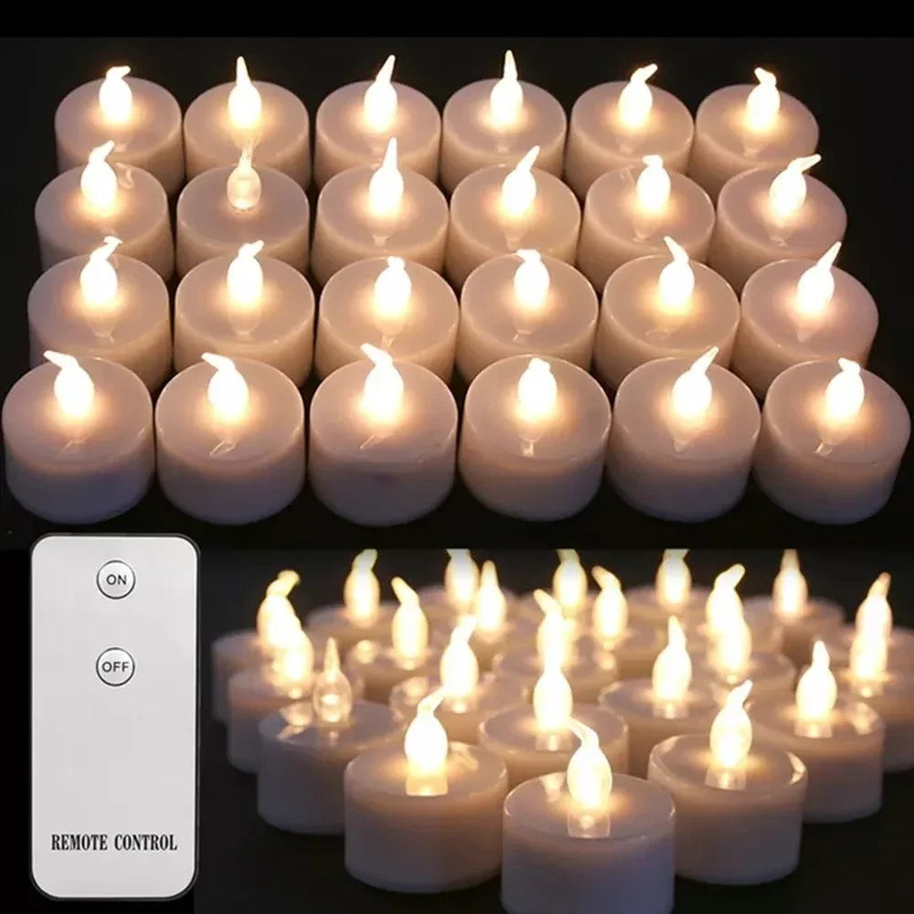 24Pcs Flickering Tealights Flameless With Battery