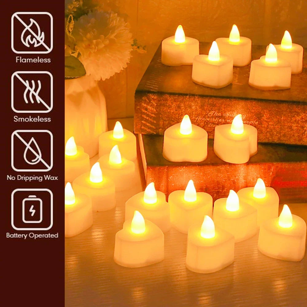 24Pcs Flickering Tealights Flameless With Battery