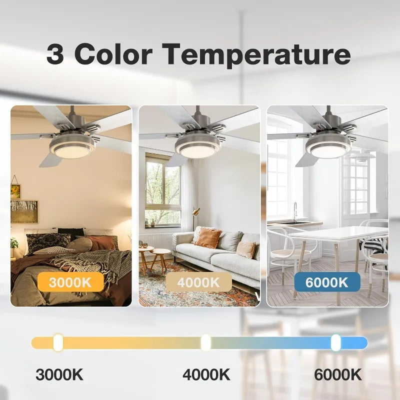 52 Inch Indoor Ceiling Fan with Remote (2 Pack) and Lights