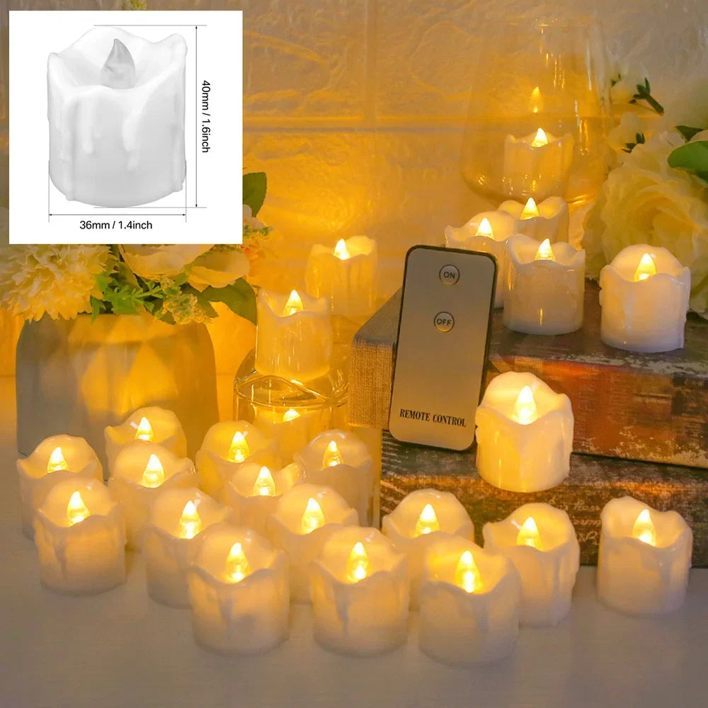 24Pcs Flickering Tealights Flameless With Battery