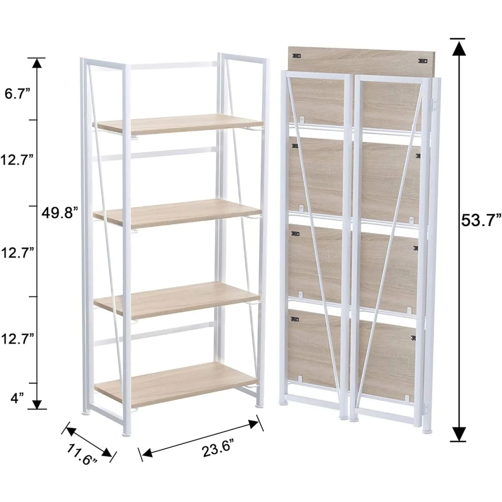 No Assembly Folding Display Shelves 4 Tiers