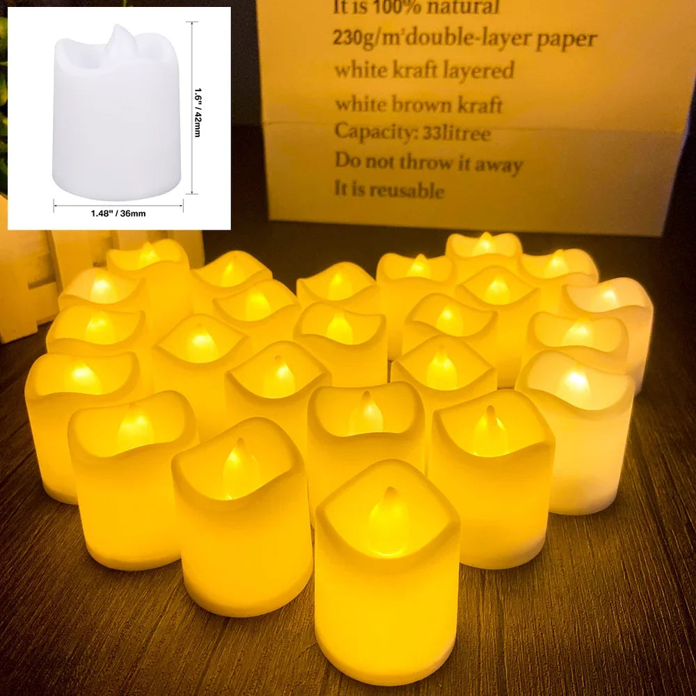 24Pcs Flickering Tealights Flameless With Battery