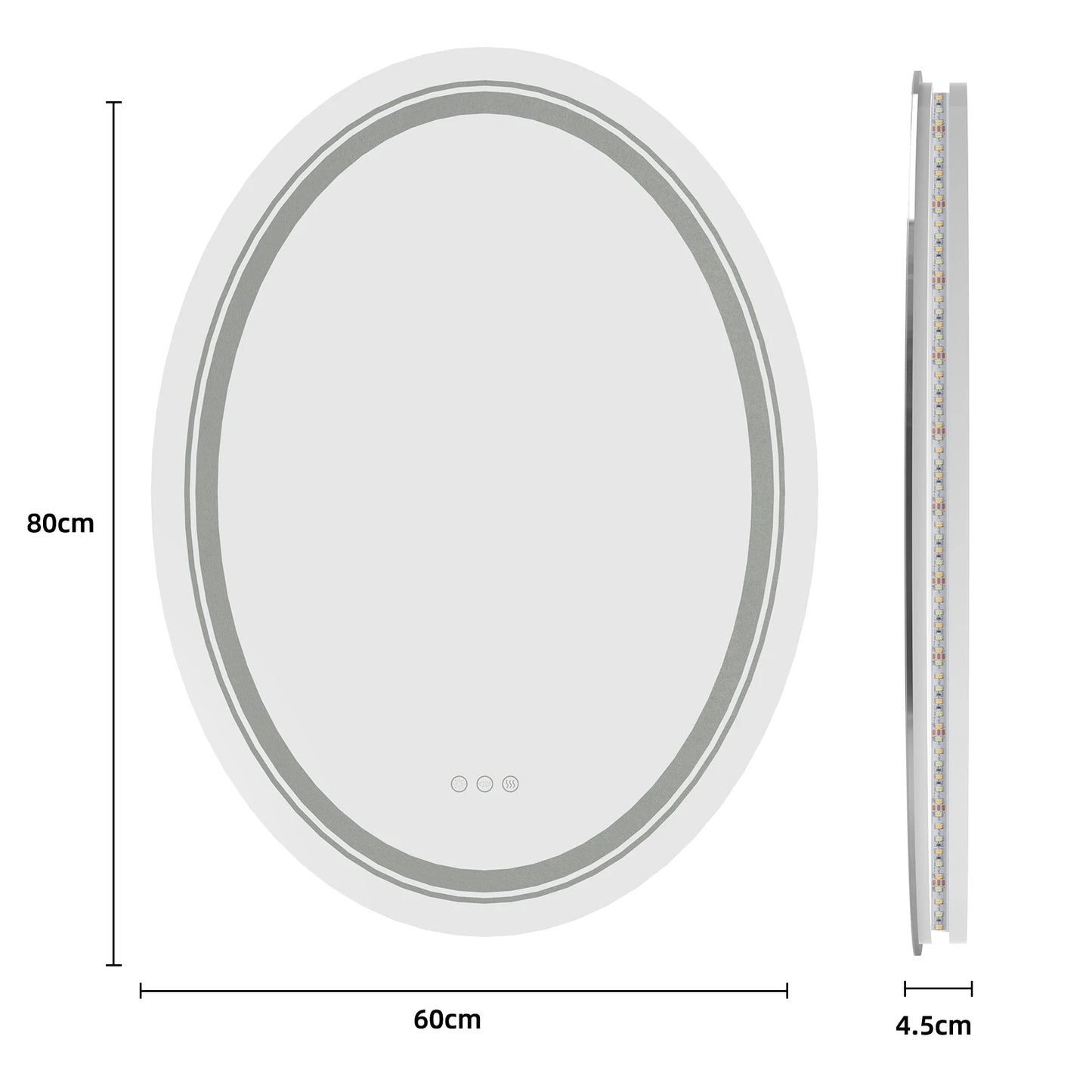 LED Mirror with Dimmable