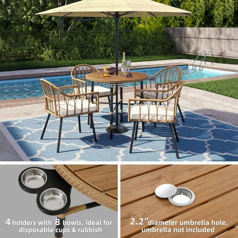 5 Pieces Durable Outdoor  Dining Table Set