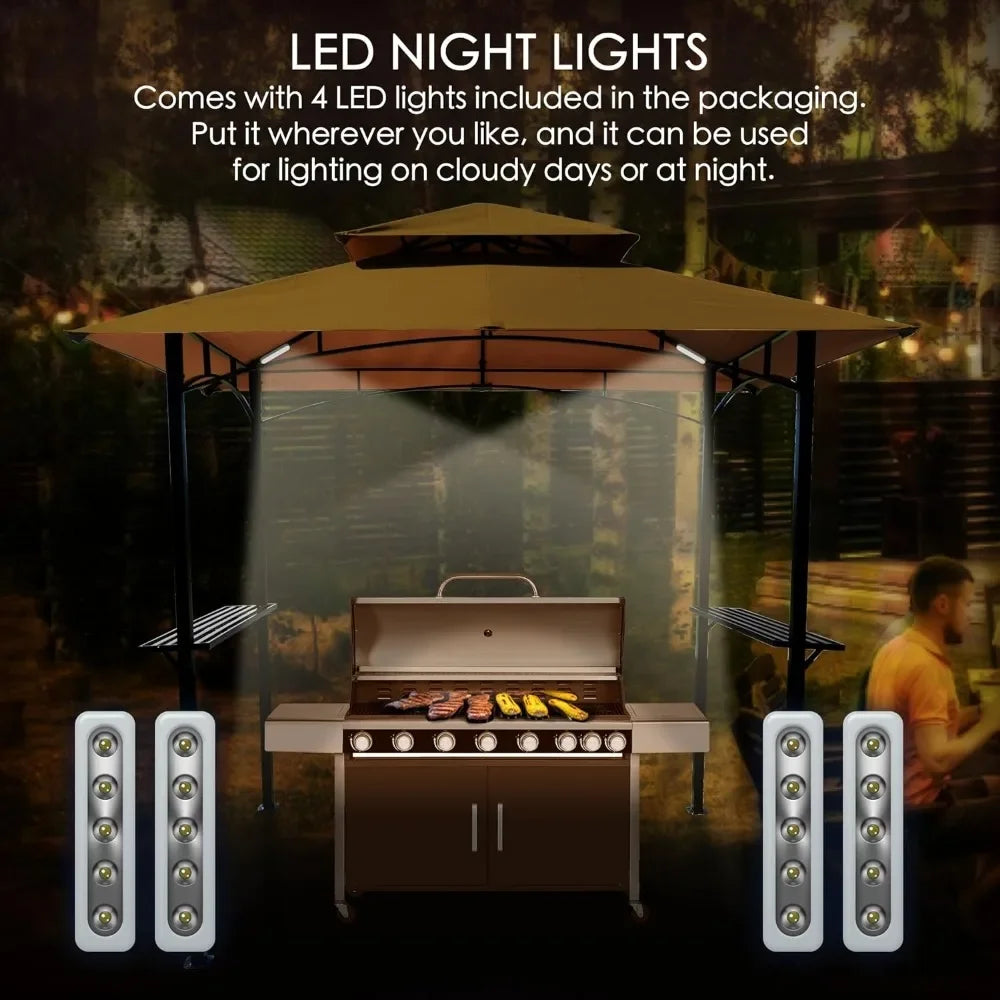 Gazebo with 4pcs Detachable LED Light